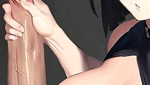 Hinata Delivers Hot Handjob on Big Cock in POV Hentai Scene