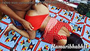 Indian bhabhi and devar explore steamy encounters in a red kurti.