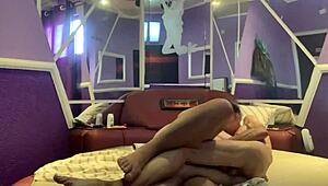 Amateur couple performs hardcore anal assfucking in front and back positions.