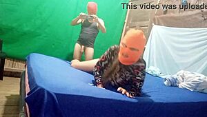 she flashes natural tits in lingerie for stepdad's homemade video