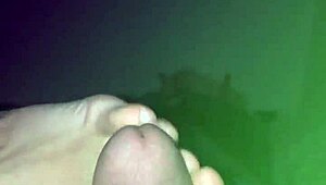 Pretty feet of an amateur wife in action