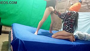 she flashes natural tits in lingerie for stepdad's homemade video