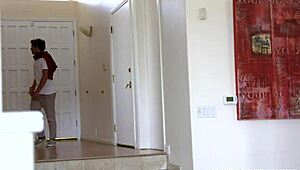 Stepson bangs horny stepmom Vanessa Cage hard from below in wild ride