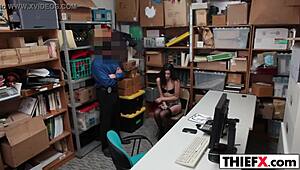 punishing the cute burglar in the garage