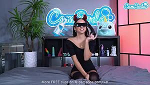 Cute Teen 18+ Spreads Shaved Pussy and Masturbates with Huge Vibrator.