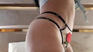 latina with big ass in tiny thong teasing on webcam