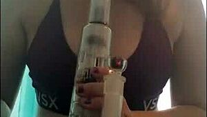 Stoner babe Jane Judge teases in STRIPTEASE FETISH CLOTHES compilation