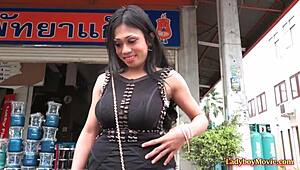 Ladyboy Ice Masturbates Hard for Cam in Skirt