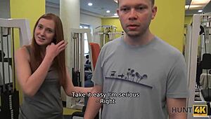 Watch her give vagina for cash in gym!