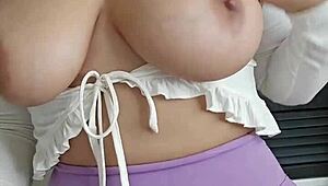 Horny teacher jerks off with pink vibrator for you