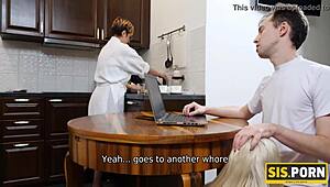 yo, watch this blonde suck and ride her stepbro like a pro!