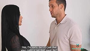 Sexy Brunette Colombian Seduces Bank Employee To Get A Loan - Mariana Martix & Alex Charger - Free