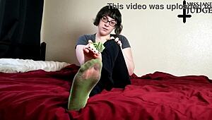 Stoner babe Jane Judge teases in STRIPTEASE FETISH CLOTHES compilation