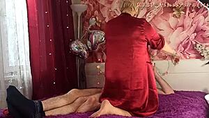 wow, this mature russian couple turns family therapy into passionate fucking with blowjobs and footjobs!