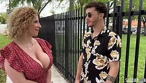 Curvy cougar SARA JAY gets BENT OVER by big dick young stud, DEEPTHROAT and COWGIRL action