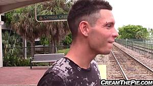 my curvy teen 18+ receives creampie from huge cock