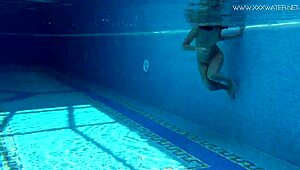 jessica lincoln, small 18+ tatted russian teen, splashing in the pool. she’s teasing with every move outdoors.