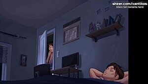 Stepmom wild sex in bed at night