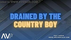 country boy alpha dominates old gay slave in outdoor bdsm scene.