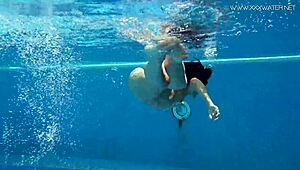 jessica lincoln, small 18+ tatted russian teen, splashing in the pool. she’s teasing with every move outdoors.