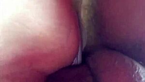 French amateur in satin panties gets bent over