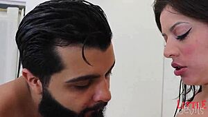 Teasing the pussy and ass of this beautiful girl with giant clitoris