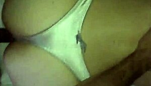 French amateur in satin panties gets bent over