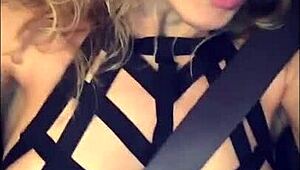 sexy milf flashes outdoors and takes hot nude snaps