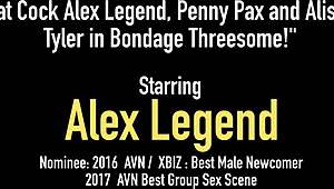 Alex Legend, Penny Pax, and Alison Tyler in a wild bondage threesome 😈