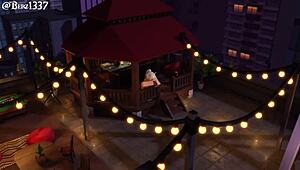Catgirl enjoys creampie before fireworks display