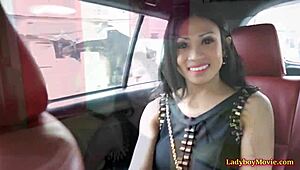 Ladyboy Ice Masturbates Hard for Cam in Skirt