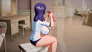 Moaning Aki Nijou And Her Big Bouncing Tits In 3d Hentai Sex