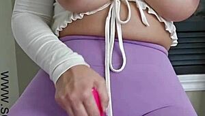 Horny teacher jerks off with pink vibrator for you