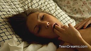 Anjelica teases her shaved pussy with a wild vibrator toy, so hot! 🔥