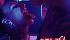 Two german girls kiss passionately before muff diving and fucking with a huge double dildo, leading to incredible orgasms and cum.