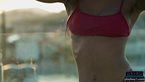 Ebony Beauty Mimi Desuka Strips Naked in Pool for Playboy