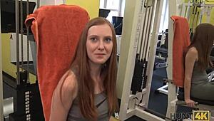 Watch her give vagina for cash in gym!