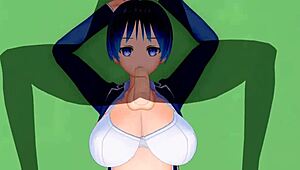 horny female classmate gets helped in the corridor 3d hentai