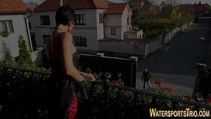 I watched this pee fetish whore get cummed on hard