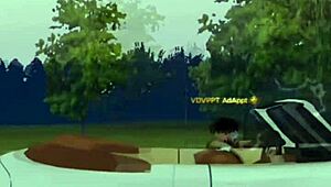 Exploring Greystone Mansion With Interracial Characters In An Anime Cartoon Style