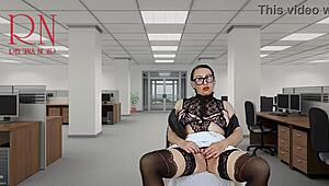 naked secretary seduces her boss shows her pussy tits and cunt.