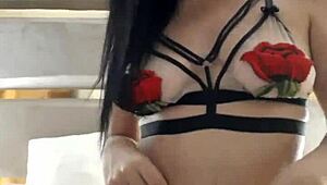 latina with big ass in tiny thong teasing on webcam