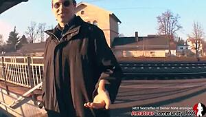 fisting a hot milf picked up at the train station in public.