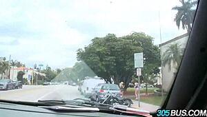 Yo, these 3 hot 18-year-old virgin teens got banged hard on a public bus for cash