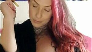 I love watching this sensual babe smoke and tease on webcam.