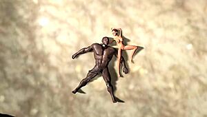 Wild beach sex with big black man pounding ebony babe