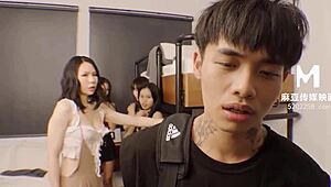 Trailer-Horny Hostel: Asian Model Seduces Roommate with Wet Doggy Style
