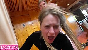 Perverted priest blackmails and ravages married girl hard!