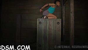 Затворена в клетка и духам лудия кур на жребеца в мокро путка чукане