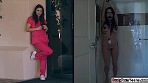 Busty nurse gets banged hard in the ass at hospital 😈